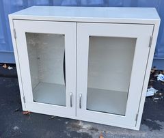 Metal Wall Cabinet w/ Glass Doors - Image 1