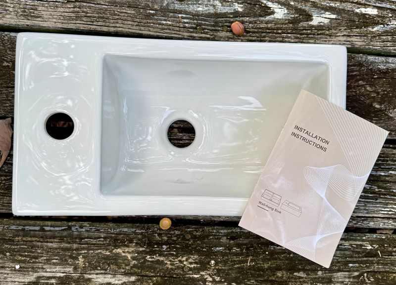 Ceramic Wall Mount Bathroom Sink - Image 1