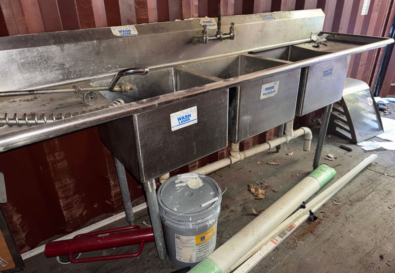3 Part NSF Commercial Kitchen Sink - Image 1