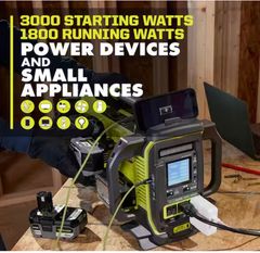 RYOBI18V ONE+ 1800-Watt Portable Battery Inverter Power Station/8-Port Charger (Tool Only) - Image 3
