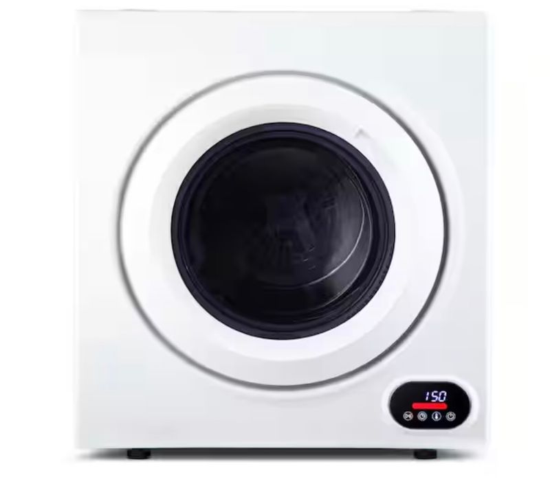 SIMZLIFE MSRP $4103.5 cu. ft. Vented Front Load Stackable Electric Compact Dryer in White with Multiple Drying Modes - Image 1