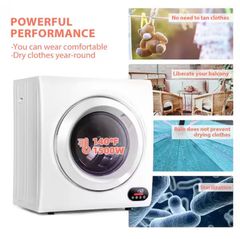 SIMZLIFE MSRP $4103.5 cu. ft. Vented Front Load Stackable Electric Compact Dryer in White with Multiple Drying Modes - Image 2