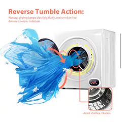 SIMZLIFE MSRP $4103.5 cu. ft. Vented Front Load Stackable Electric Compact Dryer in White with Multiple Drying Modes - Image 3