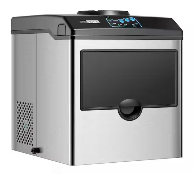 VIVOHOME MSRP $230Electric 2 in 1 48 lbs.Freestanding Ice Maker with Water Dispenser Combo Machine in Silver - Image 1