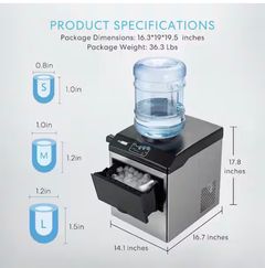 VIVOHOME MSRP $230Electric 2 in 1 48 lbs.Freestanding Ice Maker with Water Dispenser Combo Machine in Silver - Image 5