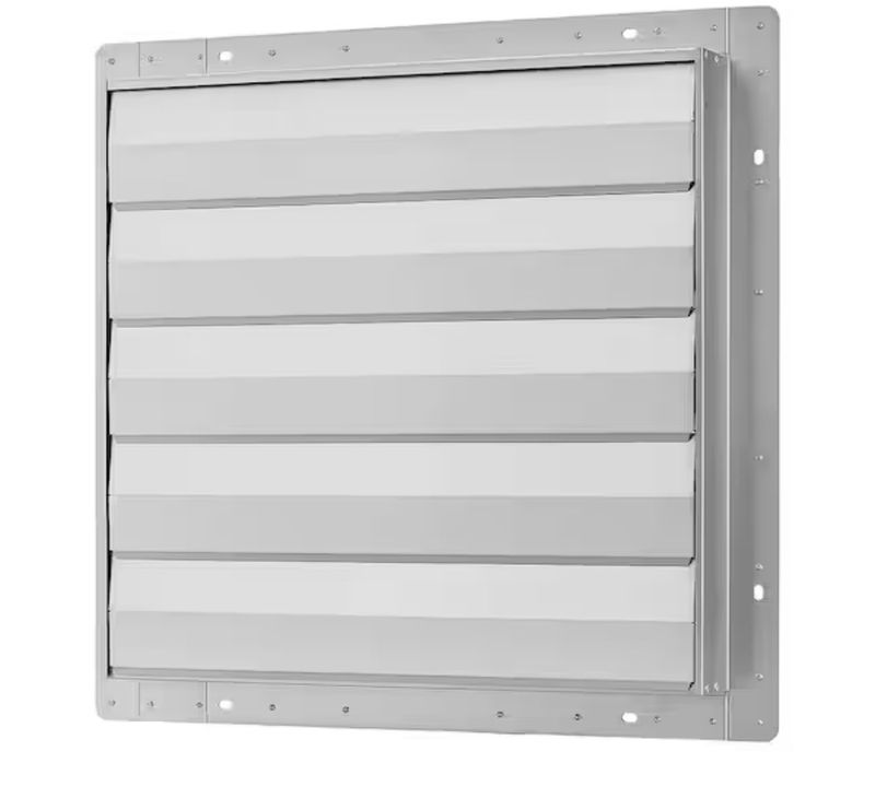 VEVOR24 in. Wall Mount Shutter Exhaust Fan,Auto Louvers,Silver Steel Housing,Low Noise AC Motor,7030 CFM - Image 1