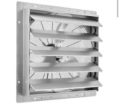 VEVOR24 in. Wall Mount Shutter Exhaust Fan,Auto Louvers,Silver Steel Housing,Low Noise AC Motor,7030 CFM - Image 2