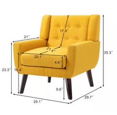  UixeYellow Linen Arm Chair  - Image 6