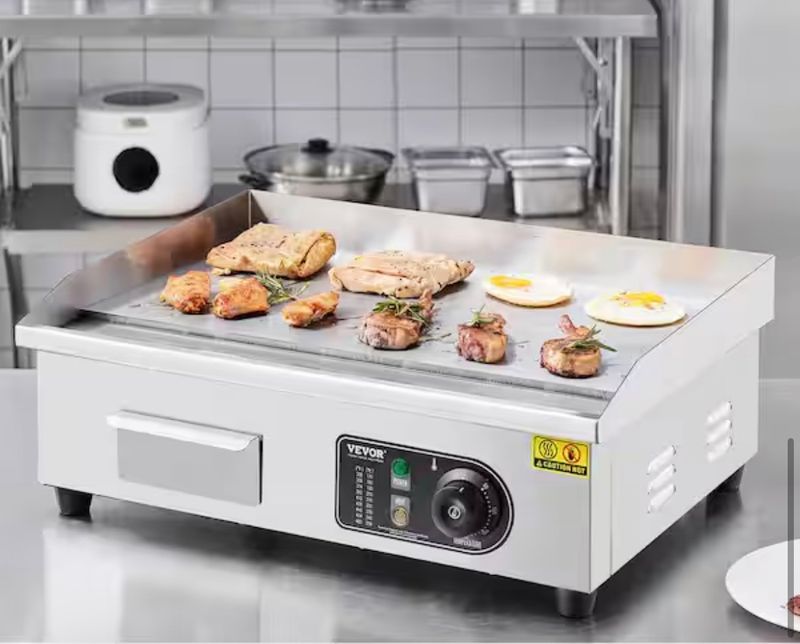 VEVORCommercial Electric Griddle 3200 W Countertop Flat Top Grill 22 in. Stainless Steel Griddle Grill - Image 1