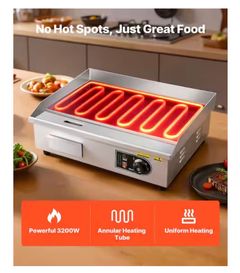 VEVORCommercial Electric Griddle 3200 W Countertop Flat Top Grill 22 in. Stainless Steel Griddle Grill - Image 3