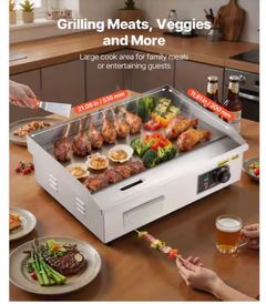 VEVORCommercial Electric Griddle 3200 W Countertop Flat Top Grill 22 in. Stainless Steel Griddle Grill - Image 4