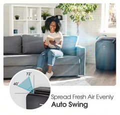 LG8,000 (DOE) BTU 115-Volt Portable Air Conditioner Unit Cools 350 sq. ft. with Dehumidifier and Wi-Fi in Gray - Image 4
