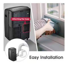 LG8,000 (DOE) BTU 115-Volt Portable Air Conditioner Unit Cools 350 sq. ft. with Dehumidifier and Wi-Fi in Gray - Image 5