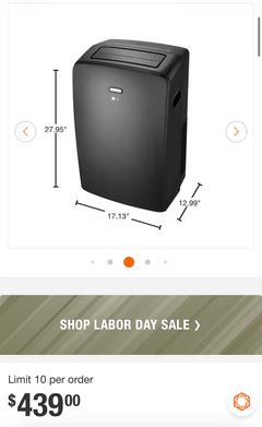 LG8,000 (DOE) BTU 115-Volt Portable Air Conditioner Unit Cools 350 sq. ft. with Dehumidifier and Wi-Fi in Gray - Image 2