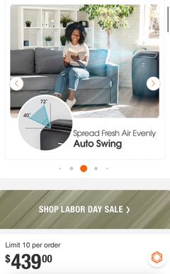 LG8,000 (DOE) BTU 115-Volt Portable Air Conditioner Unit Cools 350 sq. ft. with Dehumidifier and Wi-Fi in Gray - Image 3