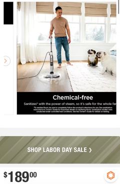 SharkSteam and Scrub Corded Steam Mop and Cleaner for Hard Floors White with Steam Blaster Technology that scrubs sanitizes - Image 2