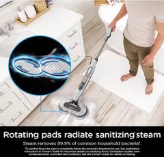 SharkSteam and Scrub Corded Steam Mop and Cleaner for Hard Floors White with Steam Blaster Technology that scrubs sanitizes - Image 3