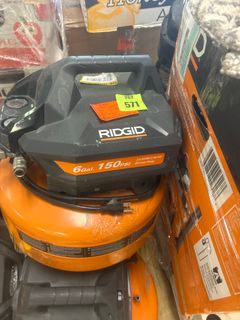 RIDGID6 Gal. 150 PSI Portable Electric Oil-Free Jobsite Pancake Air Compressor with Dual Pressure Gauges and 2-Quick Couplers - Image 5