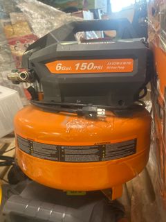 RIDGID6 Gal. 150 PSI Portable Electric Oil-Free Jobsite Pancake Air Compressor with Dual Pressure Gauges and 2-Quick Couplers - Image 7