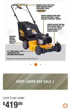 DEWALT21 in. 150cc Briggs and Stratton 625ex Engine Rear Wheel Drive 2-in-1 Gas Self Propelled Walk Behind Lawn Mower - Image 2