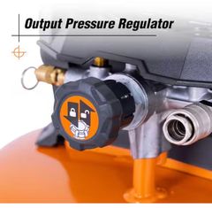 RIDGID6 Gal. 150 PSI Portable Electric Oil-Free Jobsite Pancake Air Compressor with Dual Pressure Gauges and 2-Quick Couplers - Image 4