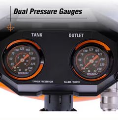 RIDGID6 Gal. 150 PSI Portable Electric Oil-Free Jobsite Pancake Air Compressor with Dual Pressure Gauges and 2-Quick Couplers - Image 5