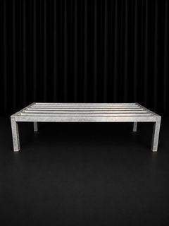 Galvanized Steel Slatted Frame Table - Image 2