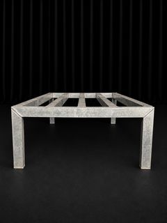 Galvanized Steel Slatted Frame Table - Image 3