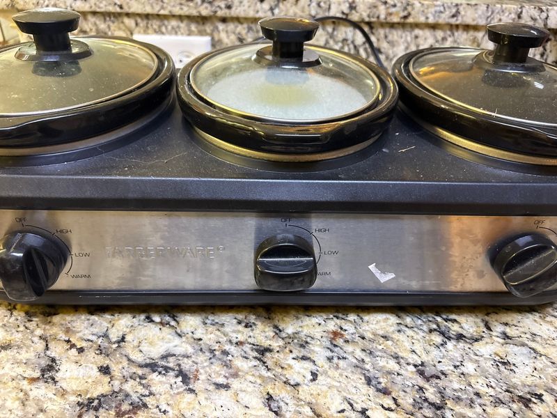 Farberware Triple Slow Cooker Buffet Server With Stoneware Crocks - Image 1