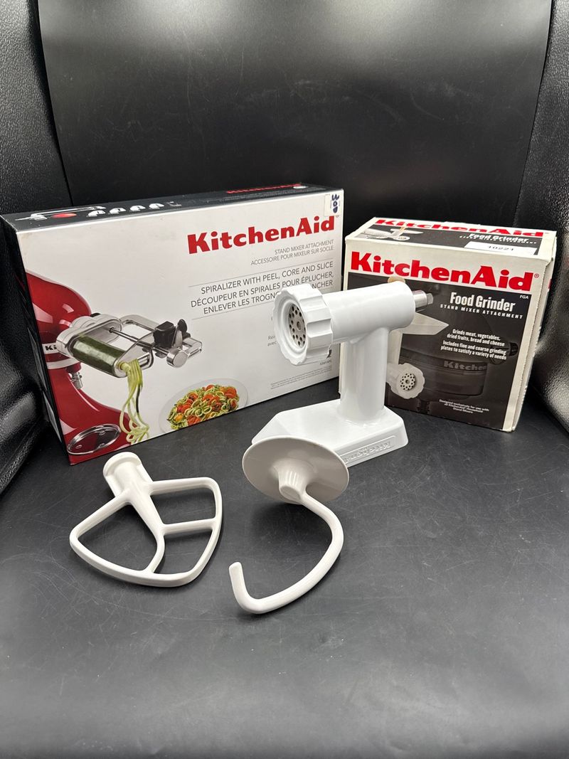 KitchenAid Stand Mixer Attachments Spiralizer Food Grinder and Beaters - Image 1