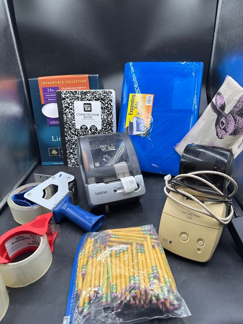 Assorted Office Supplies Lot With Label Printers Stationery And Packaging - Image 1
