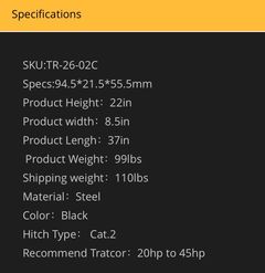 3 Point Quick Hitch Adapter for Tractor - Image 3