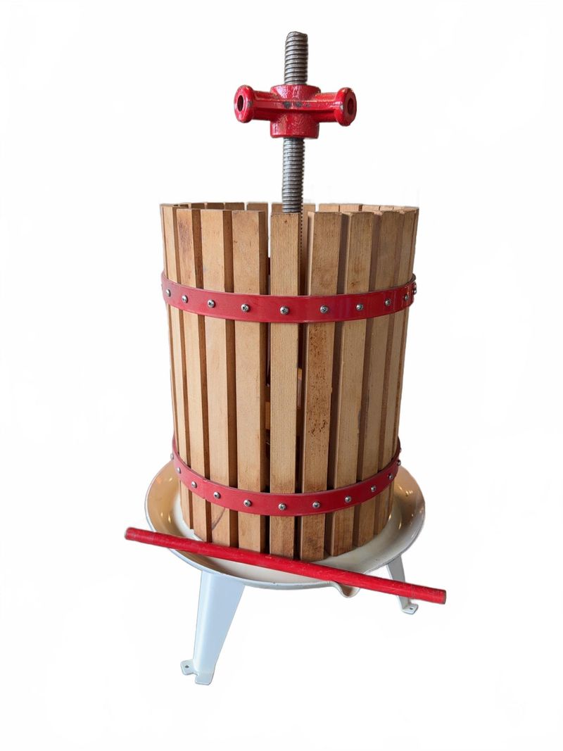 Wood and Metal Fruit Wine Press - Image 1