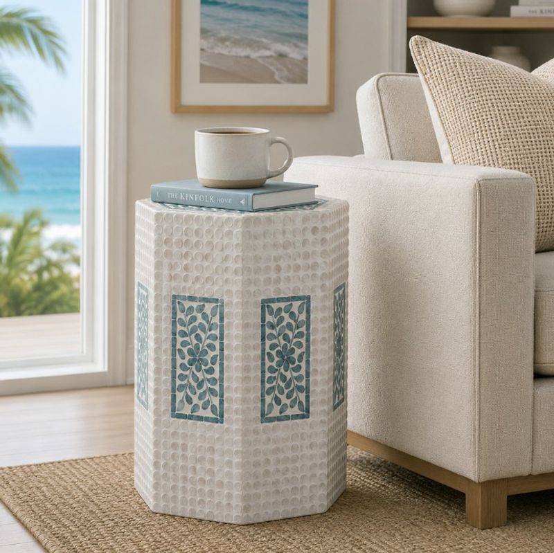 Octagonal Inlay End Table