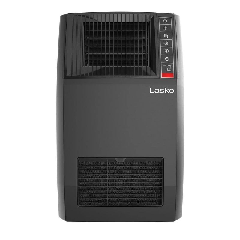 Lasko 1500-Watt 20 in. Black Electric Console Ceramic Space Heater with Tip-Over Switch, Adjustable Louvers, Timer, Remote CC20150 - Image 1