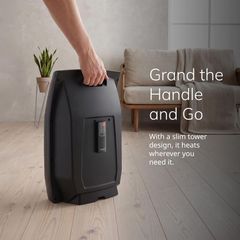 Lasko 1500-Watt 20 in. Black Electric Console Ceramic Space Heater with Tip-Over Switch, Adjustable Louvers, Timer, Remote CC20150 - Image 4