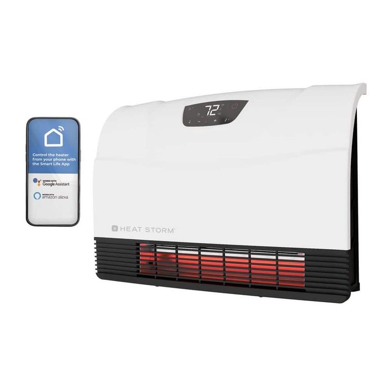 HEAT STORM 1500W Phoenix WiFi Infrared Wall Unit Wi-Fi Smart Heater in White HS-1500-PHX-WIH - Image 1