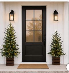 Boxed Pine Trees with Twinkle Lights, Set of 2 - Image 2