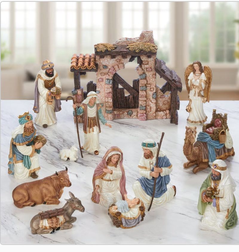 Kirkland Signature Hand Painted Nativity 14-piece Set - Image 1