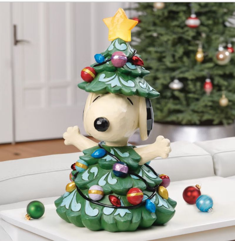 Peanuts15" Peanuts Snoopy Tree with LED Light Statue by Jim Shore - Image 1