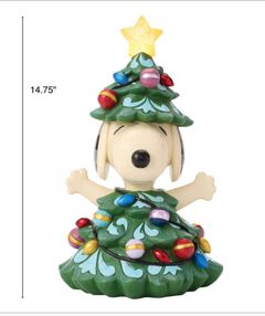 Peanuts15" Peanuts Snoopy Tree with LED Light Statue by Jim Shore - Image 2
