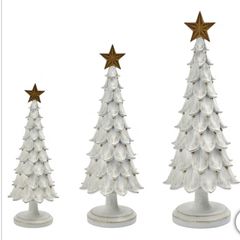 Wood Inspired Holiday Trees, Set of 3 - Image 1