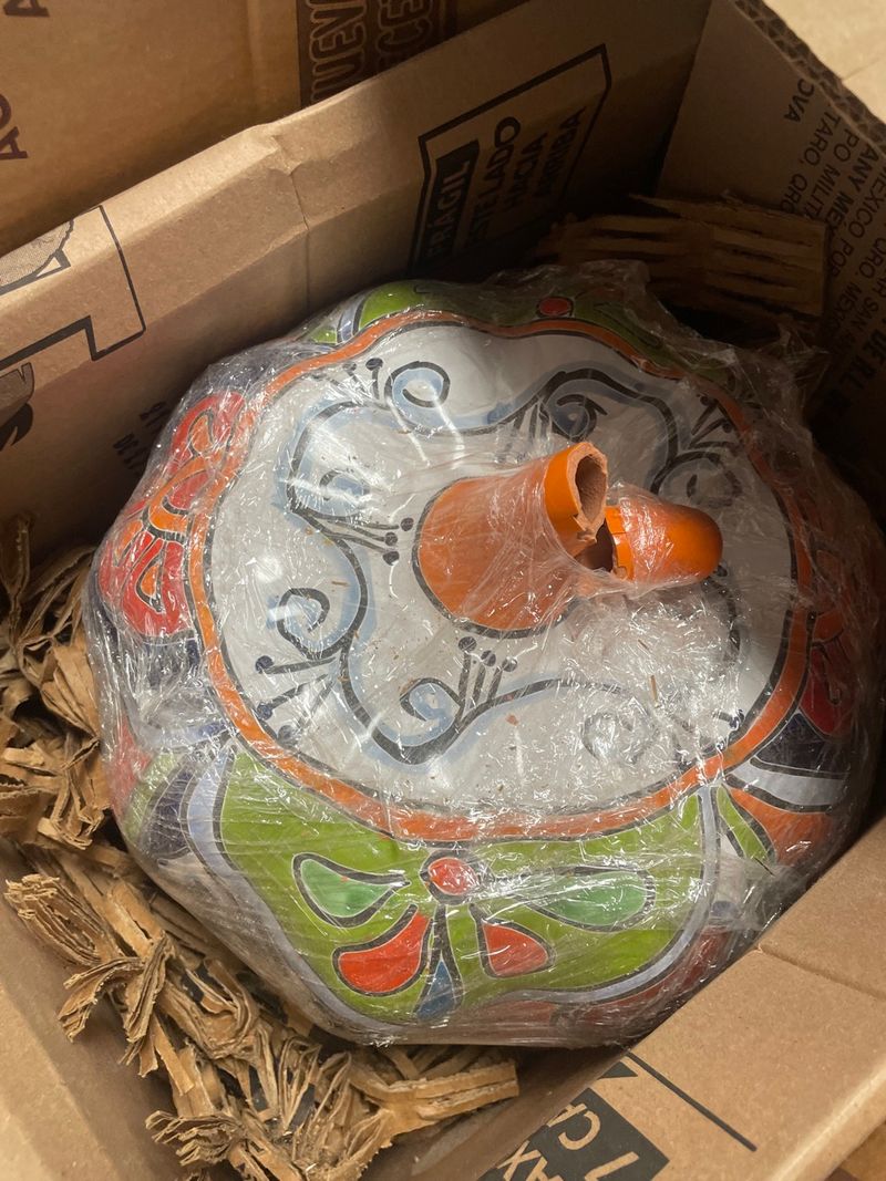 Hand-Painted Decorative Pumpkin � (Broken Stem) - Image 1