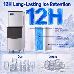 glaciomaker 23.2 in. 630 lbs./24H Full Cube Commercial Freestanding Ice Maker in Stainless Steel with 400 lb. Storage, Self-Cleaning DSS268-1 (2 boxes) - Image 4