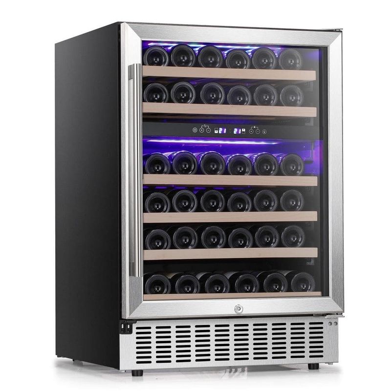 Antarctic Star 23.4 in. Dual Zone 46 Bottles and 156 Cans Freestanding/Built-in Beverage and Wine Cooler in Stainless Steel Silver SWJGW51145B - Image 1