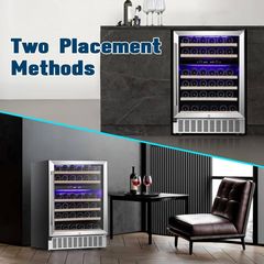 Antarctic Star 23.4 in. Dual Zone 46 Bottles and 156 Cans Freestanding/Built-in Beverage and Wine Cooler in Stainless Steel Silver SWJGW51145B - Image 3