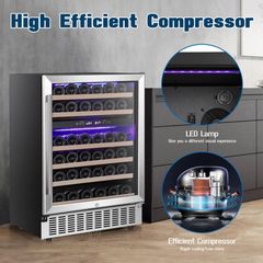 Antarctic Star 23.4 in. Dual Zone 46 Bottles and 156 Cans Freestanding/Built-in Beverage and Wine Cooler in Stainless Steel Silver SWJGW51145B - Image 5