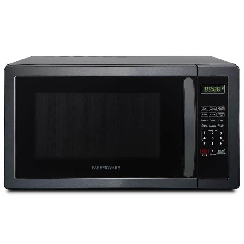 Farberware Classic 1.1 cu. ft. 1000-Watt Countertop Microwave Oven, Black Stainless Steel FMO11AHTBSB - Image 1