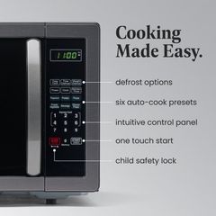 Farberware Classic 1.1 cu. ft. 1000-Watt Countertop Microwave Oven, Black Stainless Steel FMO11AHTBSB - Image 3