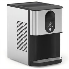 COWSAR 10.63 in. 44 lbs. Countertop or Portable Nugget/Pebble Ice Maker in Stainless Steel Silver Z58HD20DN-SL - Image 1